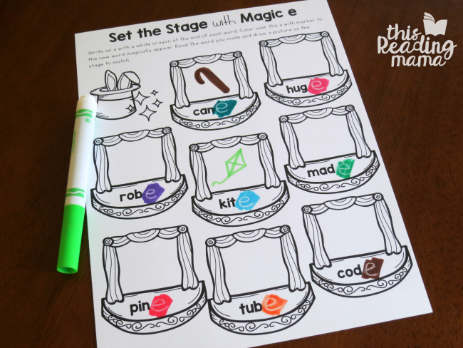 Magic e Words Color and Draw Page Skyteach