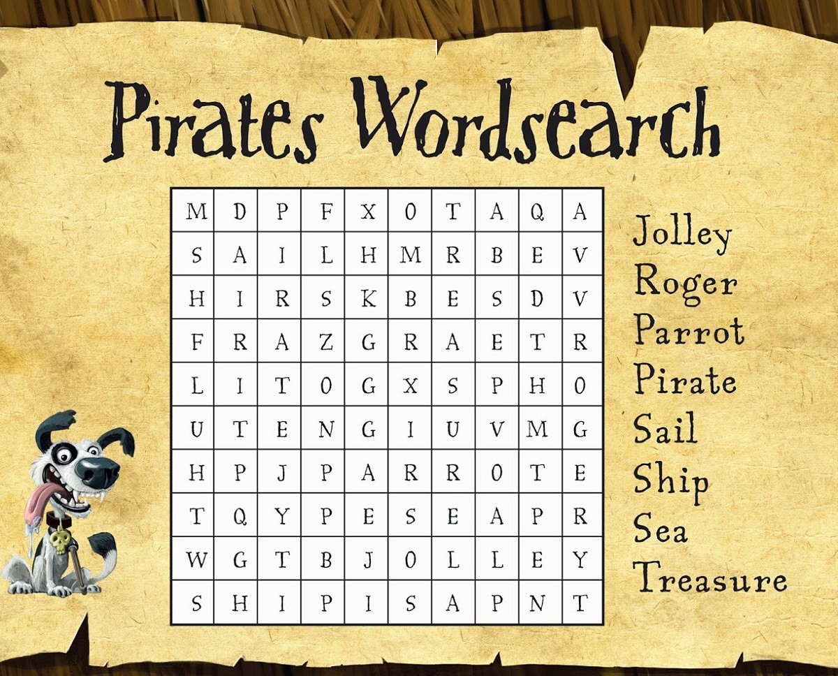 pirate word search activity Skyteach