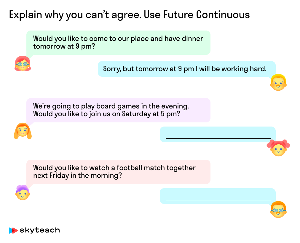 5 activities to practise future continuous 1 Skyteach